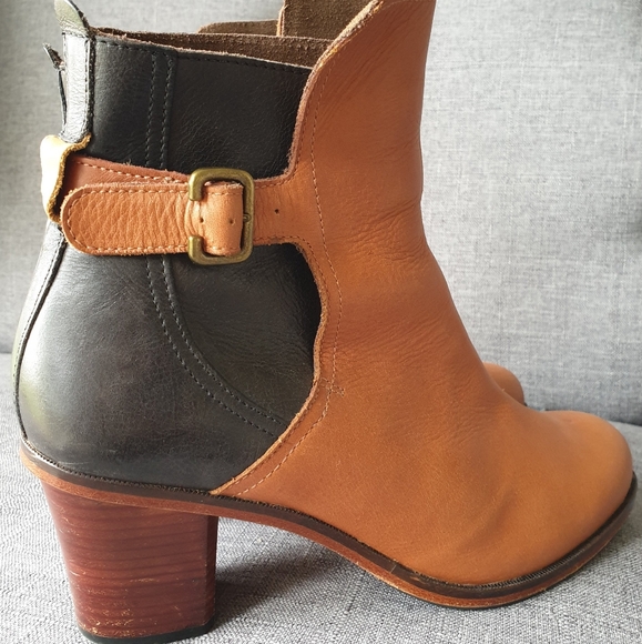 Tan Leather Ankle Boots size 9 - Picture 4 of 5